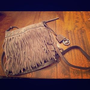Michael Kors Brown Billy Fringe Suede Messenger
